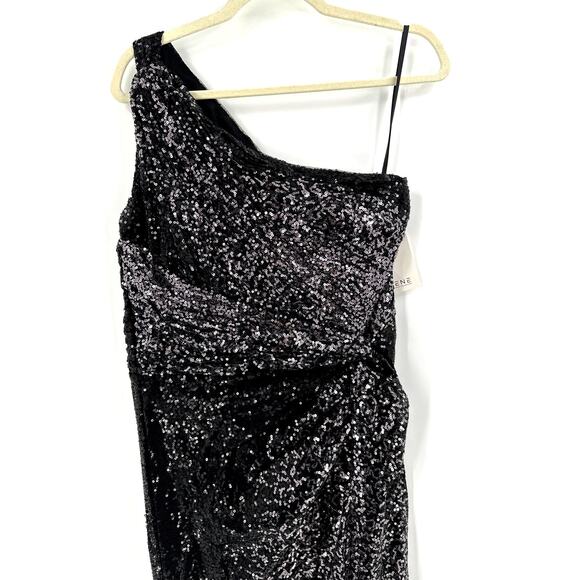 Rene Ruiz One Shoulder Twist Front Ombre Sequin Gown Size 10 - Picture 5 of 12